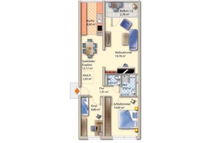Wohnung mieten - 1.655,00&nbsp;EUR Kaltmiete, ca.&nbsp; 73,00&nbsp;m&sup2; in Markt Schwaben (PLZ: 85570)