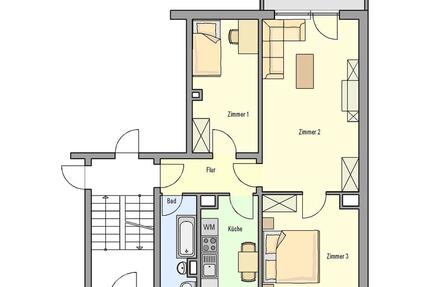 Renovierte 3 Raum Wohnung mit Balkon und Markise - Grabow