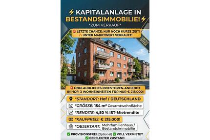 Mehrfamilienhaus in Hof als Kapitalanlage