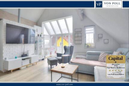 Lichtdurchflutetes Wohnen auf zwei Ebenen - DG-Wohnung mit Galerie, Balkon & Garten - Brackenheim