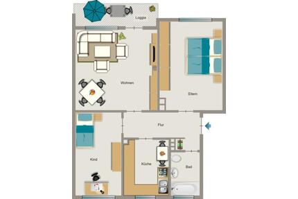 Hier ist Platz zum Wohnen - 479,00&nbsp;EUR Kaltmiete, ca.&nbsp; 56,94&nbsp;m&sup2; in Duisburg (PLZ: 47178) Walsum