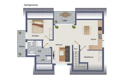 Moderne Dachgeschoss Wohnung - 900,00&nbsp;EUR Kaltmiete, ca.&nbsp; 68,88&nbsp;m&sup2; in Bad Bentheim (PLZ: 48455)