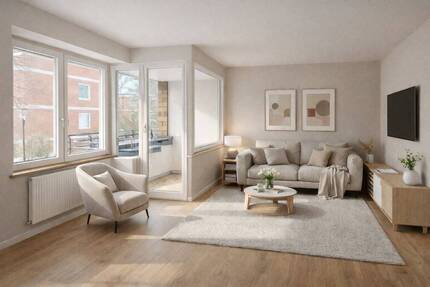 Frisch saniert! 2,5-Zi.-Wohnung mit Südloggia & TG provisionsfrei - Hamburg Sasel