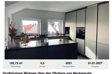 Lichtdurchflutete und moderne DG-Wohnung in NSU Kernstadt mit TG - Neckarsulm