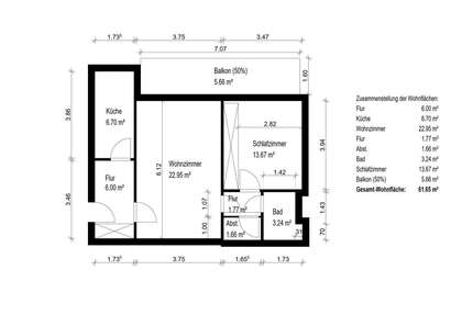 Wohnung zum Kaufen in Frankfurt am Main 249.500,00 € 62 m²
