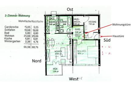 2-Zi.-Wohnung (64 m²) mit Carport in Pfarrkirchen, ab 01.05.