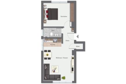 zum 01.Juni - 2 Zimmer Wohnung Leverkusen Rheindorf 52 qm