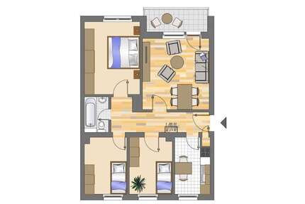 Wohnung zum Mieten in Mönchengladbach 599,70 € 63 m²