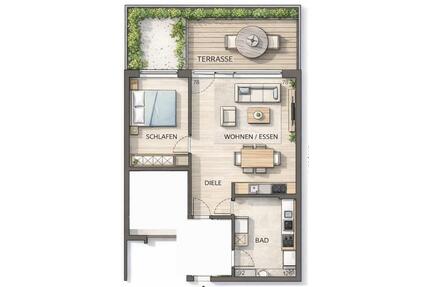 2-Zimmer-Wohnung Garten & Tiefgarage – zentrale Lage - Radolfzell am Bodensee