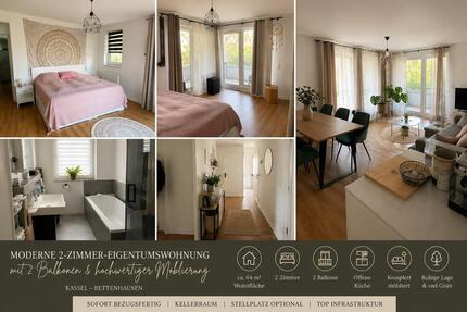 Moderne 2 Zimmer- Eigentumswohnung, 2 Balkone, möbliert - Immenhausen