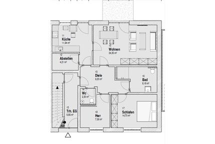 Helle Zweizimmerwohnung mit Südterrasse - Neubau, Seniorengerecht - Warburg