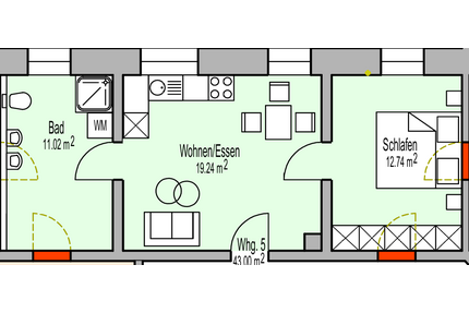 Wohnung zum Mieten in Bad Mergentheim 595,55 € 43 m²