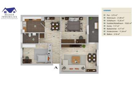 Wohnung zum Kaufen in Wolfenbüttel 135.000,00 € 74 m²