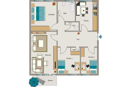Wohnfühlen bei VIVAWEST - 781,00&nbsp;EUR Kaltmiete, ca.&nbsp; 82,18&nbsp;m&sup2; in Essen (PLZ: 45329) Stadtbezirk V