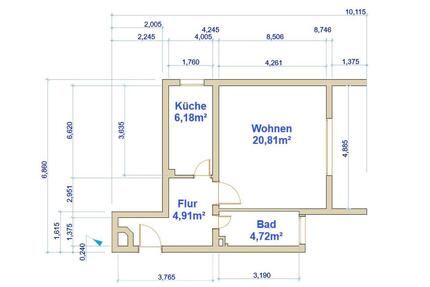 40 m² Wohnung in Rüsselsheim - 600,00&nbsp;EUR Kaltmiete, ca.&nbsp; 40,00&nbsp;m&sup2; in Rüsselsheim am Main (PLZ: 65428)