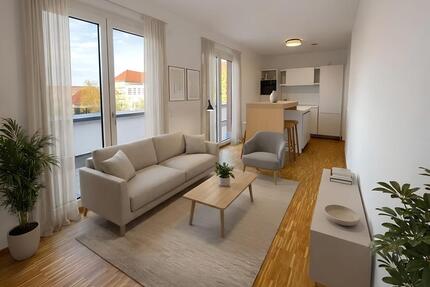 Zentral gelegene 2-Zimmer-Penthouse-Wohnung mit neuer Luxus-Bulthaup-Küche und großer Dachterrasse - Straubing