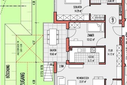 3-Zi.-Wohnung mit Balkon, Garten und Carport - Backnang