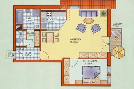2 Zimmerwohnung Landau an der Isar(nicht Forstinning)