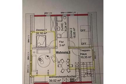 Modernisierte 3-Zimmer-Dachgeschosswohnung - Oberhausen-Rheinhausen