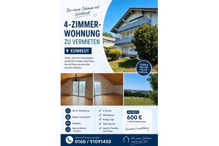 Schöne, helle 4 Zimmer Wohnung mit tollem Blick - Röhrnbach