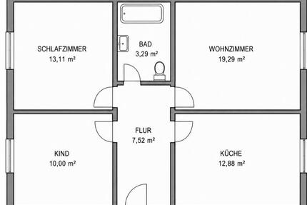 3 Raumwohnung 67m² in Chemnitz mit Doppelgarage und Garten - Wulkenzin