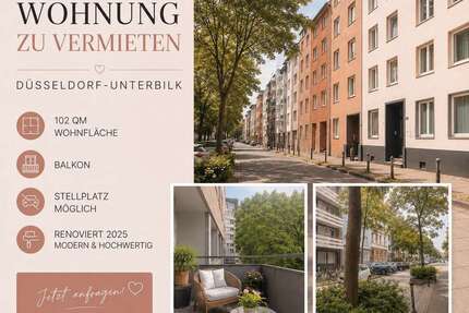 Wohnung zum Mieten in Düsseldorf 1.850,00 € 102 m²
