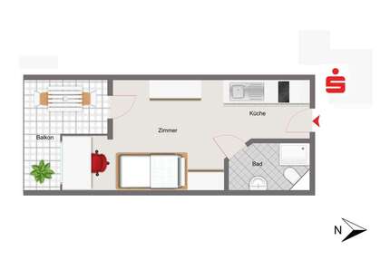 Wohnung zum Kaufen in Regensburg 125.000,00 € 20 m²