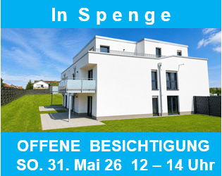 OFFENE B E S I C H T I G U N G: SO. 31. Mai 26 von 12 - 14 Uhr. 2 NEUBAU- Eigentumswohnungen. - Herford Herringhausen