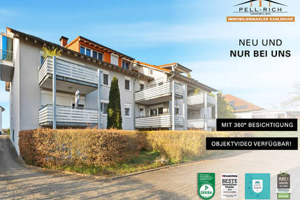 NATUR PUR: Eigentumswohnung in Randlage von KA-Knielingen mit Balkon und Garage zu veräußern - Karlsruhe