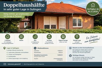 Charmante Bungalow-Doppelhaushälfte in Sulingen