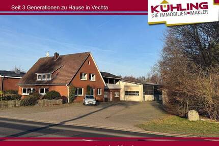 Mehr als nur Wohnen! Großzügiges Wohnhaus mit Halle und viel Raum für Fahrzeuge, Arbeit oder Hobbies! - Goldenstedt