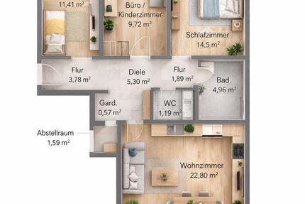 Ohne Maklergebühr! Sanierte Wohnung mit idealem Grundriss - Augsburg Lechhausen