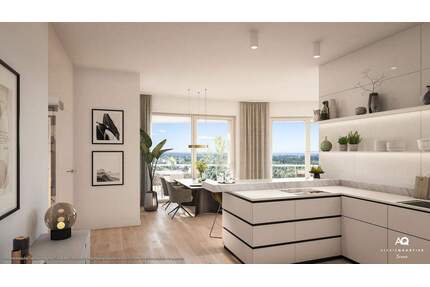 4-Zi.-Eck-Whg.: großzügiger Wohn-Essbereich mit Parkblick, 2 Bäder u. umlaufender Balkon - München Ramersdorf-Perlach