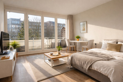 Vollmöbl. 1-Raum Wohnung | 35qm | Südbalkon | 1. OG - Hamburg Borgfelde
