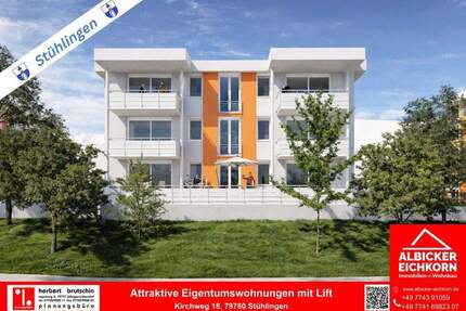 Zentrale 3Zi. OG mit Balkon ca. 85 m²-Wohnung 3-Kirchweg 18-79780 Stühlingen- Neubau