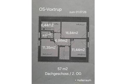 OS-Voxtrup, 3 ZKB, Dachgeschoss, 57m2 - Osnabrück Gretesch