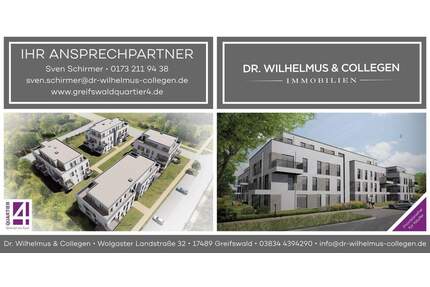 Einmalige Penthousewohnung 4 oder 5 Raum (je nach Wunsch ) im neuen Wohngebiet am Ryck Bestlage in Greifswald - exklusive Ausstattung!!