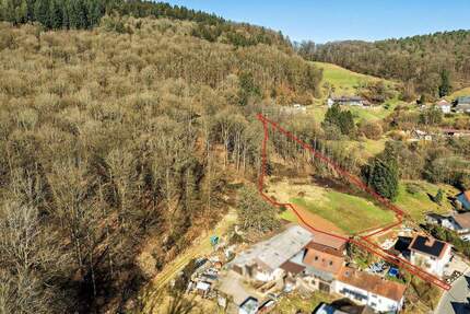 Baugrundstück mit Wiesenfläche und Waldanteil - Eberbach