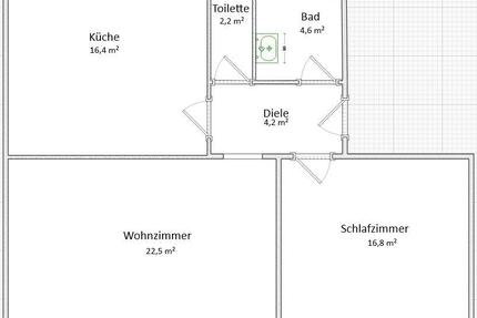 Attraktive, Kernsanierte 2-Zimmer Wohnung in Krefeld Zentrum
