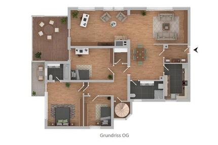 Gemütliche 5-Zimmer Wohnung mit Wintergarten, Terrasse und Balkon - Lichtenstein