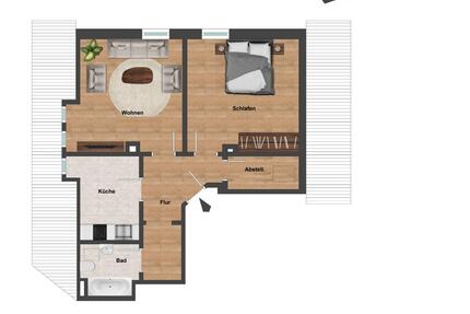 Renovierte helle 2-Zimmer Wohnung inkl. EBKStellplatz 1.OG - Nürnberg Almoshof