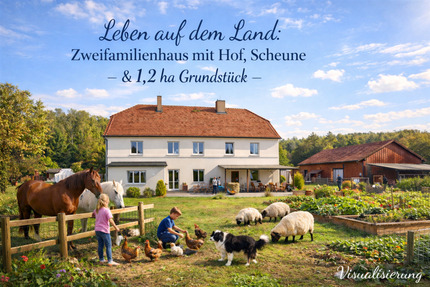 2-Fam-Haus + 1,2 ha Land + Scheune für Selbstversorger + Tierhalter - Hohendubrau Thräna