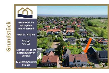 Attraktives Baugrundstück - Mischgebiet, Exponierte Lage am Knotenpunkt der Butjadinger Straße - Butjadingen Burhave