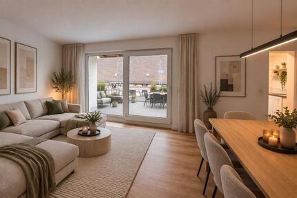 Helle 3-Zimmer-Dachgeschosswohnung mit Süd-Dachterrasse und Garag - Oettingen in Bayern
