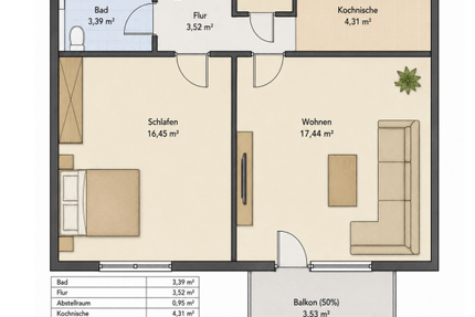 Wohnung zum Kaufen in Obertshausen 190.000,00 € 49.59 m²