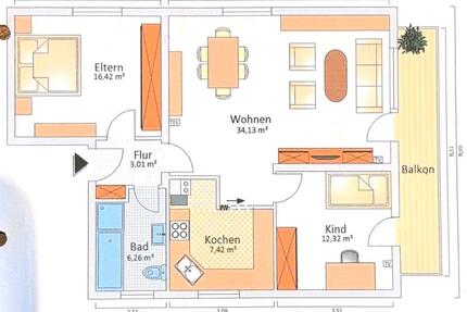 Helle 3 Zimmer Wohnung mit West-Balkon zu verkaufen - Büttelborn