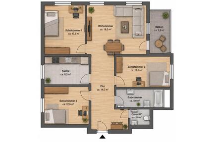 Detmold:Große 4-Zimmer-Wohnung mit Balkon! - ideal für Familien