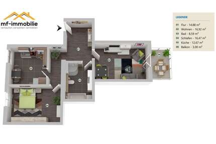 2- Zimmer EG Wohnung in Mariental mit Balkon