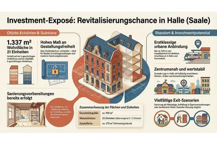 Mehrfamilienhaus Ensemble mit 21 Einheiten in zentraler Lage - Halle (Saale) Damaschkestraße