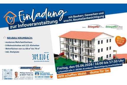 Wohnung zum Kaufen in Krumbach 309.809,50 € 68.09 m²